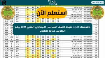 «فرصتك الآن» نتيجة الصف السادس الابتدائي المثنى 2025 برقم الجلوس متاحة للطلاب